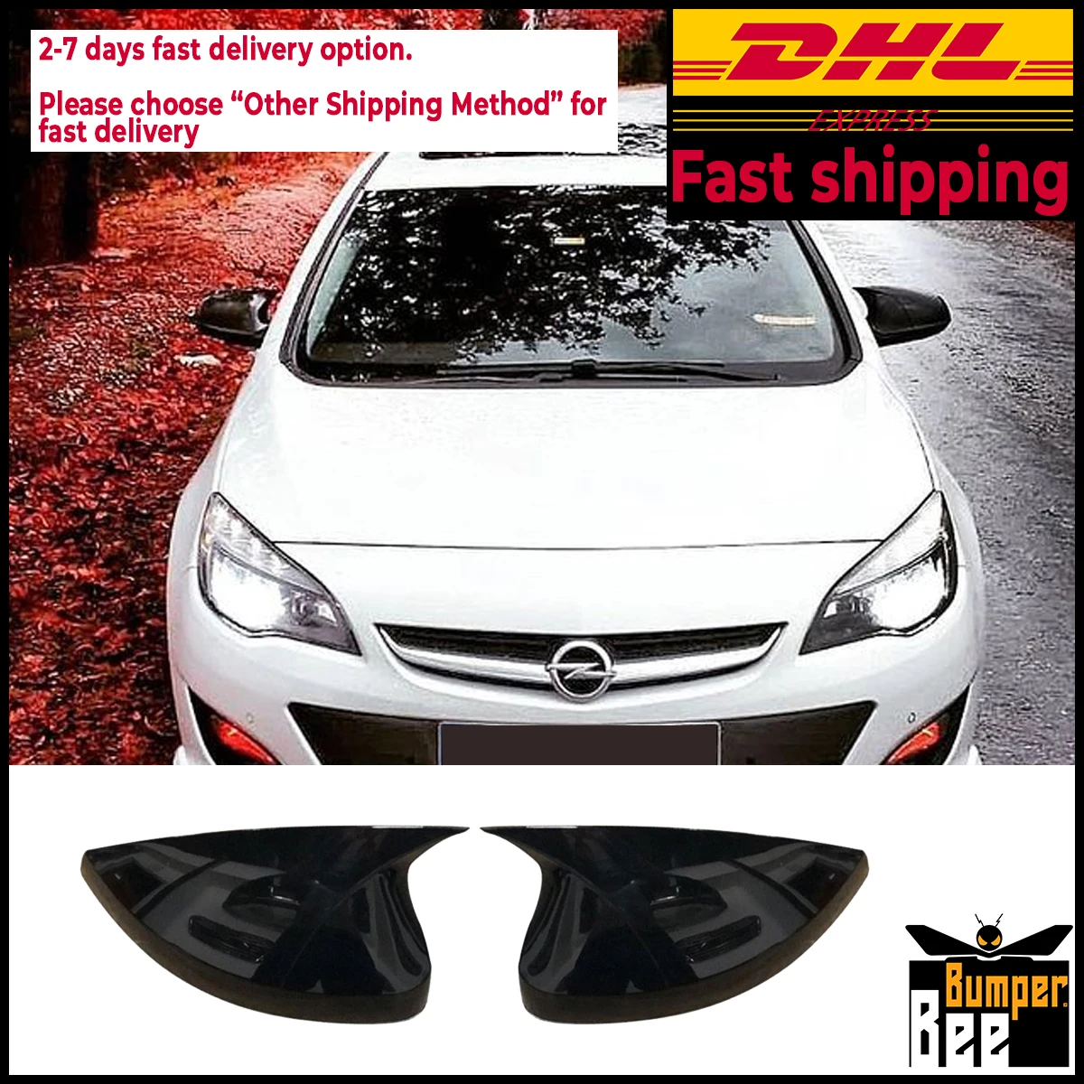 Зеркальный чехол для Opel Vauxhall Astra J 2009 2010 2011 2012 2013 2014 2015 2016 аксессуар яркий черный с