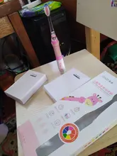 Seago-cepillo de dientes eléctrico para niños, boquillas de repuesto con recordatorio inteligente, luz LED, suministro de batería, Sónico, 3 años +