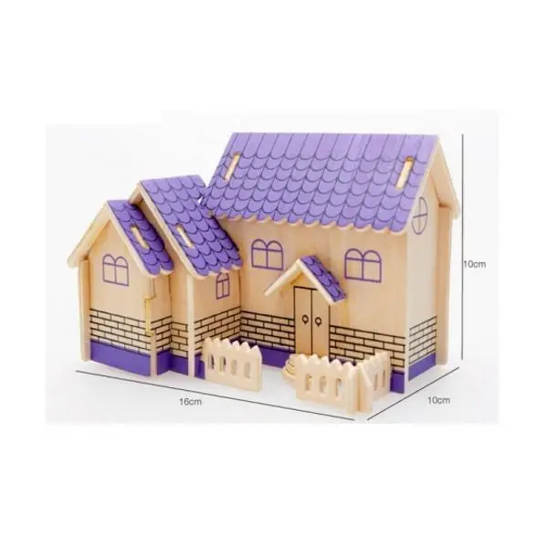 3D Wooden Puzzle-Purple Home |