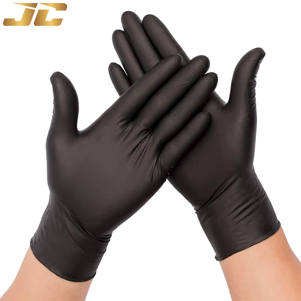 

10/20/50/100Pcs Nitrile Gloves Disposable Latex Glove Powder Free Black Work Safety Gloves for Tattoo Household Cleaning