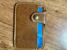 Tarjetero de cuero de negocios para hombre, billetera delgada con bloqueo, monedero, tarjetero