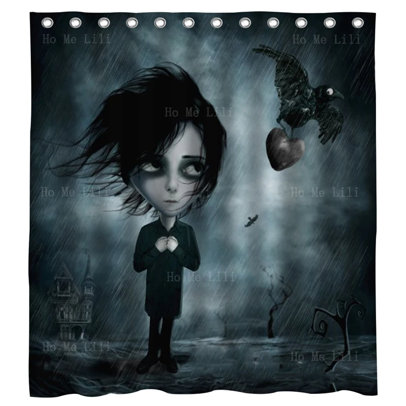 Sad Boy And Girl In Love Alone Cry Tom Hertz Dark Gothic Pop Surreal  Digital Art Shower Curtain By Ho Me Lili - Shower Curtains - AliExpress
