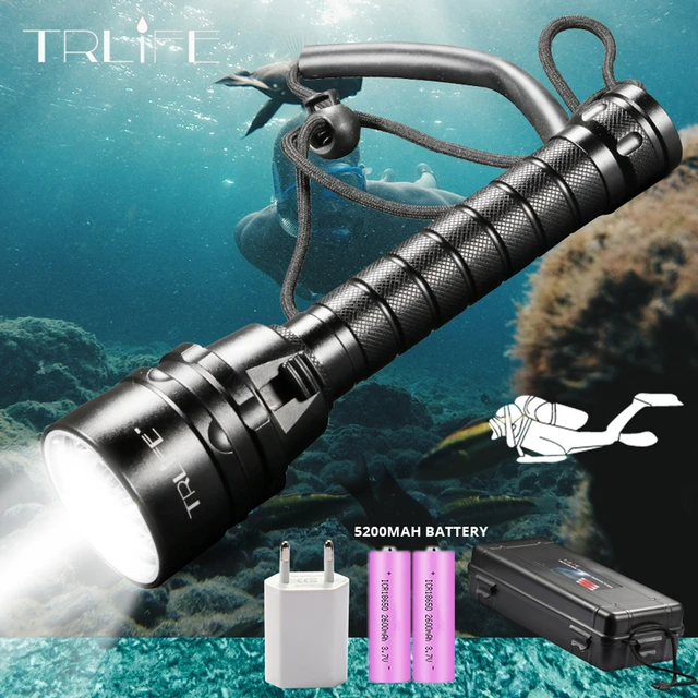 LED de plongée professionnelle de torches, lampe de poche de