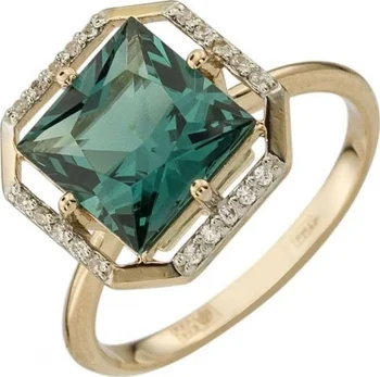 

Aloris ring with cubic zirconia and tourmaline in red gold