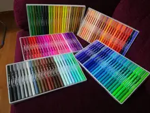 Conjunto de rotuladores de doble punta, Set de 12-120 rotuladores para dibujo artístico, obra de arte con acuarela