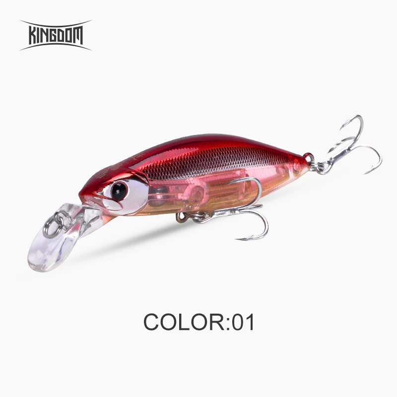 Color 01 Kingdom Fishing Приманка Джеркбейт гольян приманка 55 мм 7 г/70 мм 12 г медленно опускающаяся система шума 4 цвета воблеры модель 6504 - Цвет: Color 01
