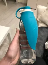 580ml Portable Pet Dog Water Bottle Soft Silicone Leaf Design Travel Dog Bowl For Puppy