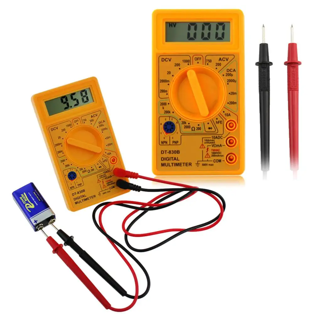 DT-830B ЖК-цифровой мультиметр AC DC 750 1000 в Вольтметр Амперметр Тест er метр профессиональный мультиметр Тестовые провода для мультиметр