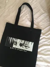 Bolsa de lona para compras para mujer, bolso ecológico de estilo de los 90, bolsa de hombro para chica, Anime Attack on Titan dibujo Kawaii