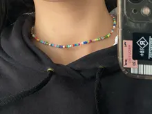 Collares de Cuentas pequeñas de estilo bohemio para mujer, Gargantilla corta Bohemia, colgante, collar, joyería de cuello fresca, 14 colores