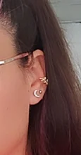 Pendientes de cartílago falso para mujer, aretes pequeños a la moda, Color dorado, sin piercing