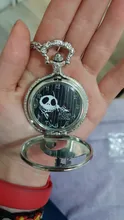 Reloj de bolsillo de plata/Negro/bronce para Navidad, película de Jack skeleton, Tim