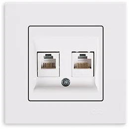 

PnpnElectrıc Gns Eqona Data + Numerical Socket (RJ45 Cat5 + Cat3) Data + Telephone Socket White
