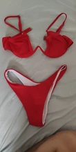 Conjunto de Bikini brasileño sin relleno para mujer, bañador Sexy de realce, traje de baño Bandage en 4 colores, envío directo