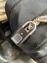 HISMAHO-candado de huella dactilar inteligente, impermeable, recargable por USB, antirrobo, Mini cerradura eléctrica para estuche de equipaje