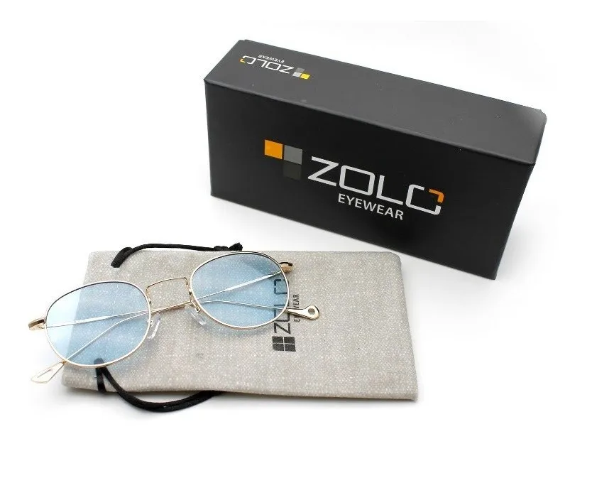 Zolo eyewear 308 круглые металлические синие 47,22 солнцезащитные очки