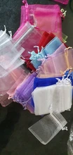 Paquete de joyería Organza, bolsa de regalo de fiesta, boda, cumpleaños y Navidad, 5x7, 7x9, 9x12, 10x15 cm, 100 uds.