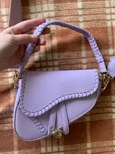 Bolsa de sillín para mujer, Asa de un hombro, tendencia informal, cierre de cerrojo, Material PU con cremallera, bolso de adorno con cierre interior de poliéster, novedad de 2020