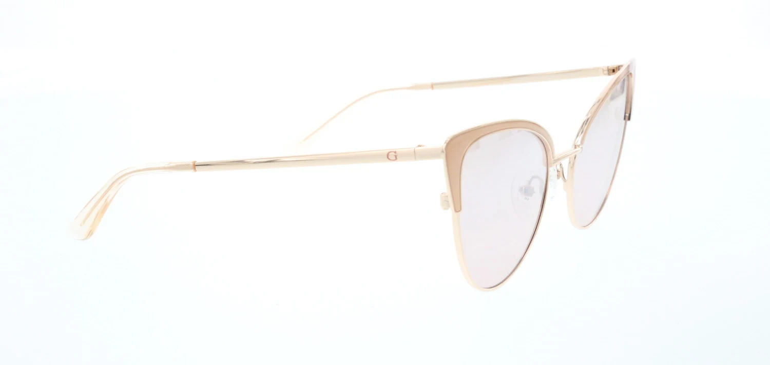 

Women's sunglasses gu 7598 74s metal gold organic butterfly cat eye 54-18-140 guess
