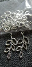 10 Uds rama encantos de Color plata antigua rama encantos colgantes para pulseras de abalorios de hojas joyería