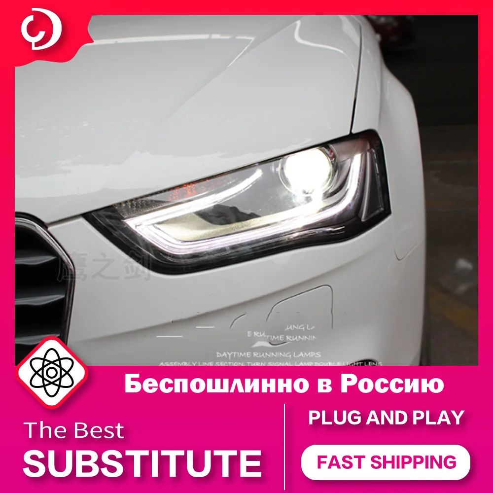 

AKD автостайлинг фары для A4 фары 2013-2016 A4L RS4 светодиодные фары DRL Передняя лампа светодиодный проектор автомобильные аксессуары