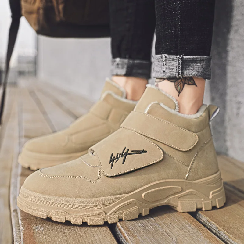 

2019 British Wind In The Tooling Boots High Tide Shoes Men's Martin Boots Wild Cotton Shoes Winter Plus Velvet Warm Shoes 39-44