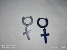 Pendientes Piercing falsos de acero inoxidable para mujer y hombre, pendientes sin perforación, Cruz, gótico, Punk, Rock, 1 unidad