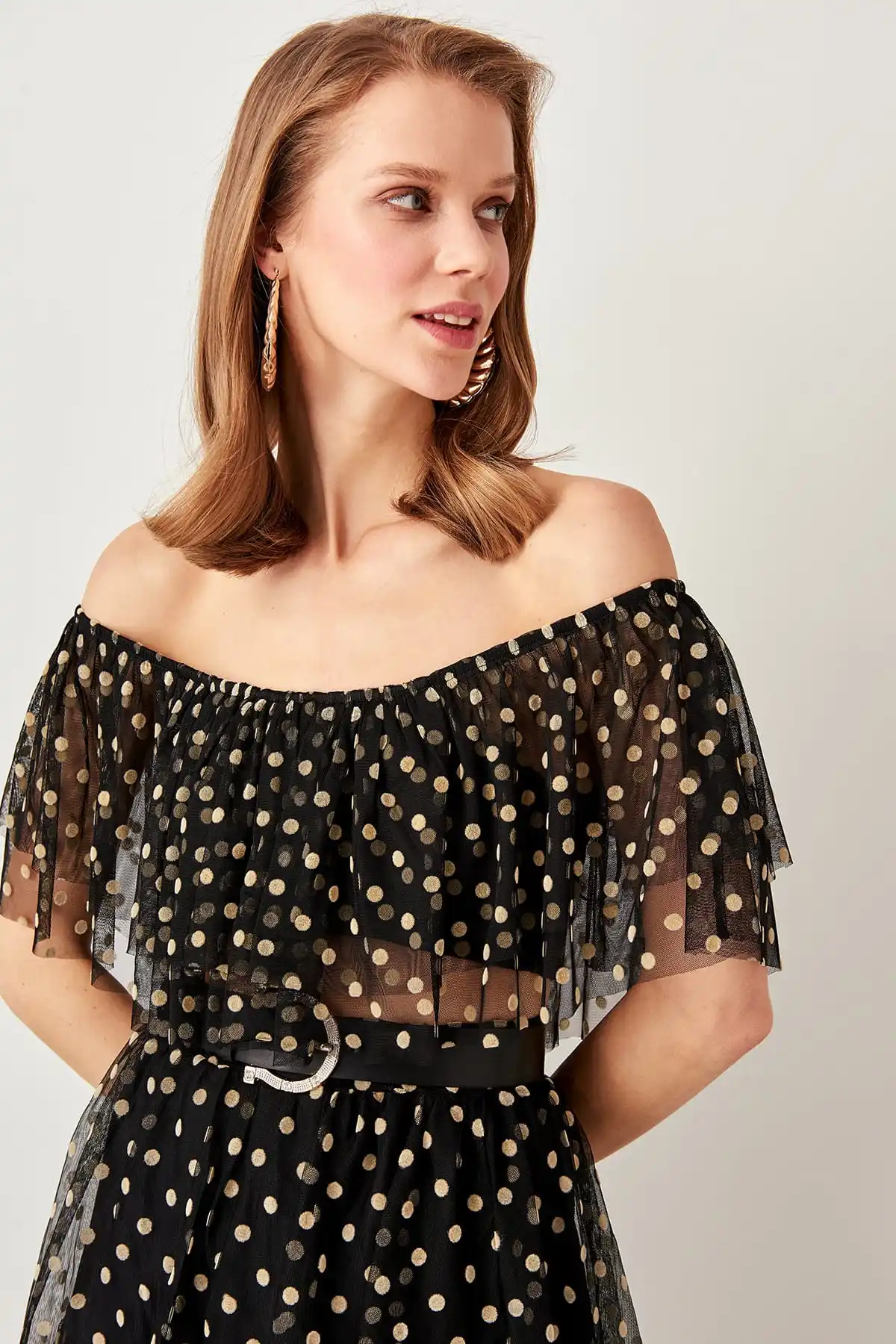 Trendyol бюстье в горошек из флока TPRSS19DU0030|Бюстье и корсеты| |