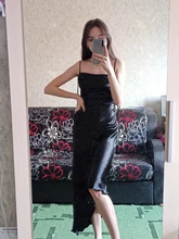 Asymmetrical Dress Satin-Straps Backless Julissa Mo Metallic Elegant Female Women Summer