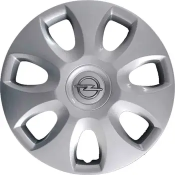 

SET 4 COPRICERCHI COPPA RUOTA COPRI RUOTE BORCHIE 15" LOGO CROMATO Opel Corsa D