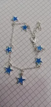 2019 nueva moda luminosa playa vientos azul estrella pentagonal borla tobillera cadena tobilleras para mujer Sandalias pies descalzos 4g