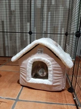 HOOPET-casa de perro para interior, cálida perrera, nido de cueva de Gato, nido de conejo, esterilla extraíble lavable, cama de dormir acogedora para gatos