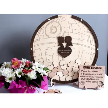 

Custom Starry Wars Theme Wedding Guest Book Memory Engagement Guest Book shadow Box Signature 3D Guest Book Alternative