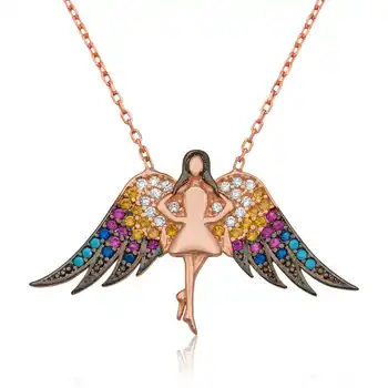 

925 sterling Silver Angel Lady Necklace