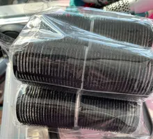 Rodillos de pelo con autoagarre grande para salón profesional, rulos de peluquería, tamaño múltiple, color negro