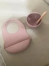 Juego de alimentación de colores para niños, Baberos de silicona de grado alimenticio, plato de bebé, tazón de succión sin silicona, vajilla para niños, babero impermeable, cuchara suelta BPA