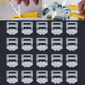 

100pcs Wall Floor Tile Flat Leveling System Spacers Straps Clips Device Kits Tile Levelling Spacers Clips for home diy tools par