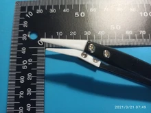 Pinzas cerámicas antiestáticas para cigarrillo electrónico de acero inoxidable, pinzas Cerámicas Industriales con aislamiento recto, Punta curva