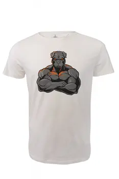 

Angemiel Wear Muscular Strong Dog Cotton White Men 'S T-Shirt