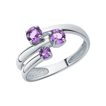 

Silver ring with amethyst sunlight sample 925