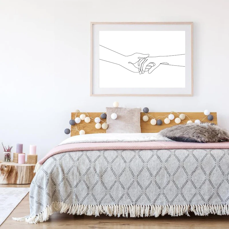 Holding hands wall art print