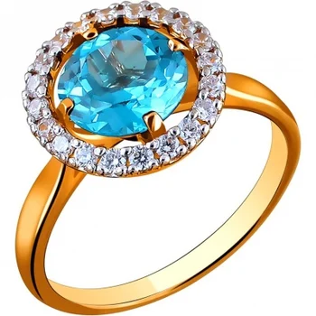 

Esthete ring with Topaz and cubic zirconia in red gold