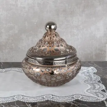 

Handmade Carved Foil Gilded Crystal Glass Sugar Bowl Chocolate Bowl Living Room Office Dowry Home Decoration 2 pcs