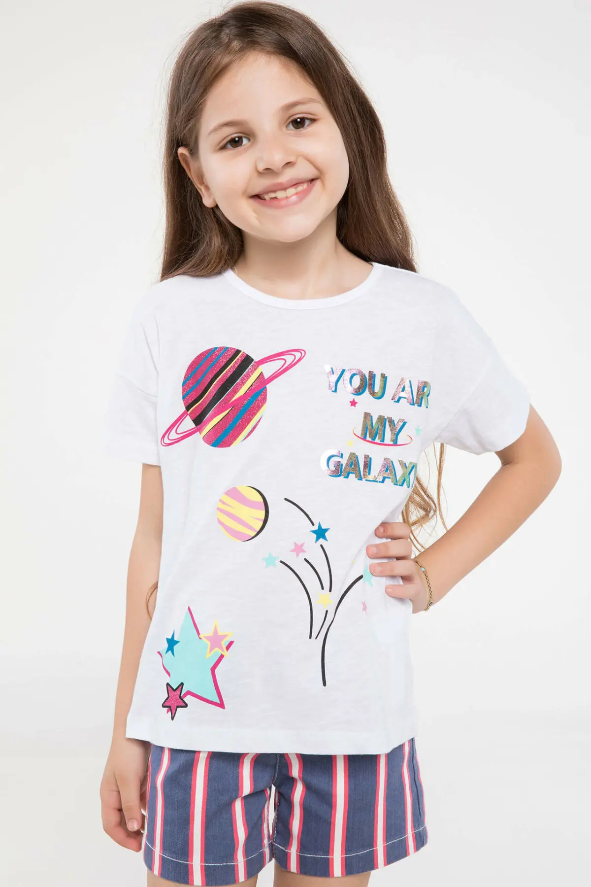 

DeFacto Summer BabyGirl Crewneck Short Sleeve Kids Comfort Lovely Pattern T-shirt Girls Casual Cute Tops New - J3760A618SM