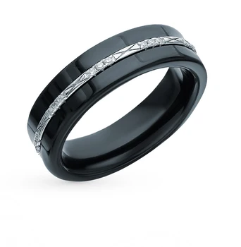 

Silver ring with ceramics and cubic zirconia sunlight sample 925