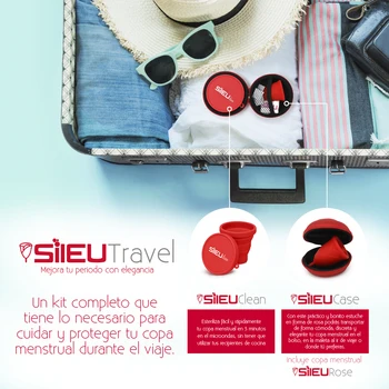 

Sileu Travel: menstrual Cup Rose, Flexibility Sport + Case Flower + Foldable Sterilizer