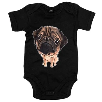 

Baby bodysuit Chibi Kawaii puppy Pug spoof Animal Company