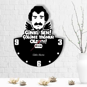 

Personalized Çölüme Rain Did Become Design Wooden Wall Clock-3