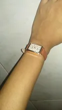 Reloj de cuarzo rectangular para mujer, cronógrafo de pulsera sencillo y a la moda, Casual, de cuero, color marrón, 2019
