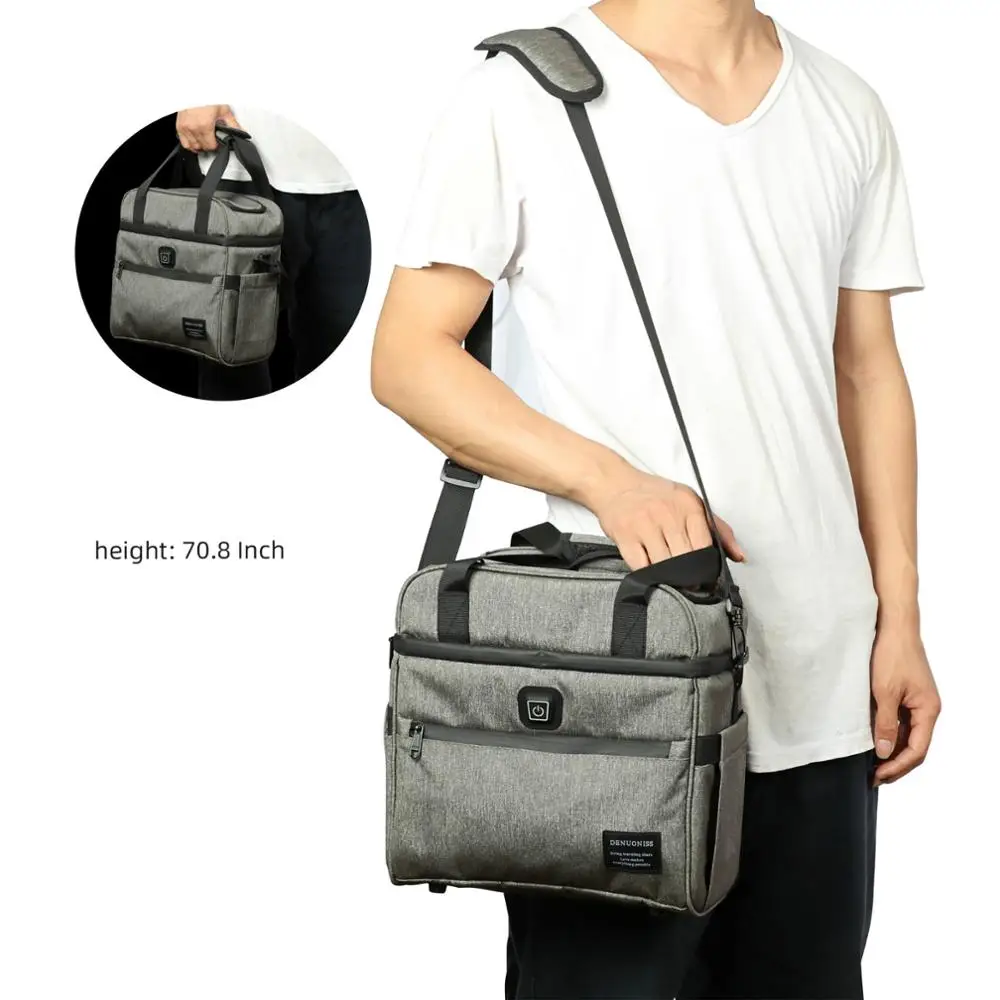 Najtaniej DENUONISS izolowana torba kreatywna konstrukcja grzewcza USB płócienna torba obiadowa dla mężczyzn kobiet wodoodporna torba termiczna o dużej pojemności